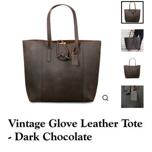 Vintage glove leather tote brown